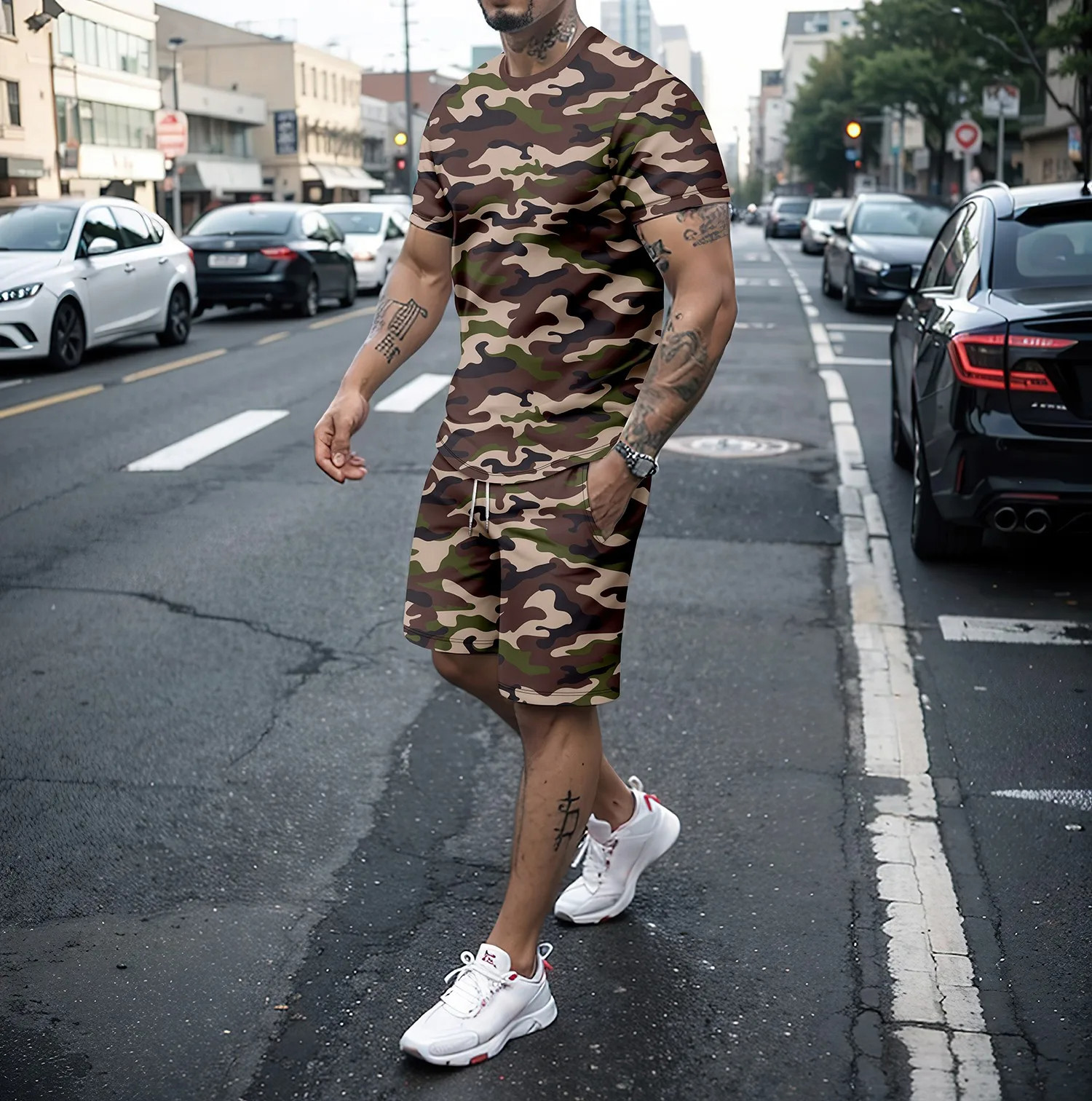 Women Fashion Styles - Camouflage Outdoor Tracksuits 3D Print Men's