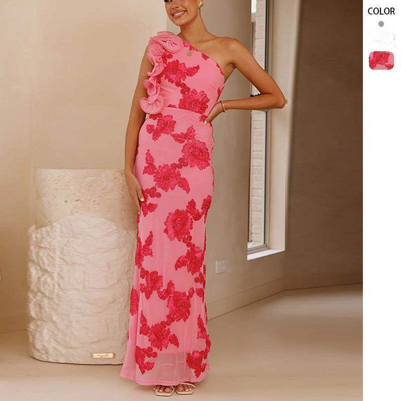 Floral Summer Dress - Sexy Strapless Bodycon Dress with Floral