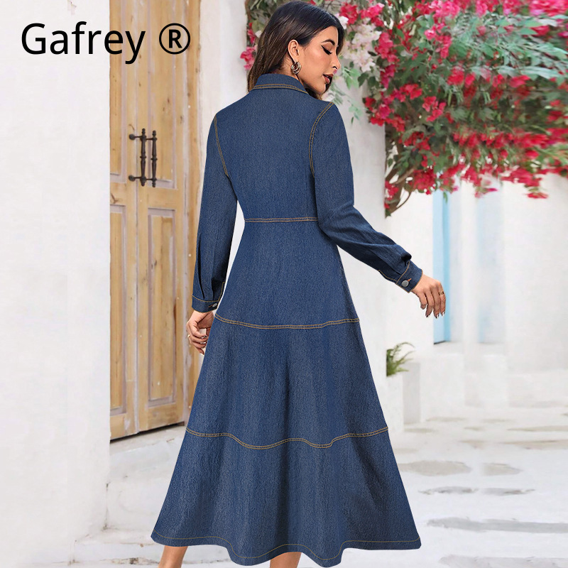 New Fashion Denim Jean Shirt D - Belted Shirt Dress recensie en prijs