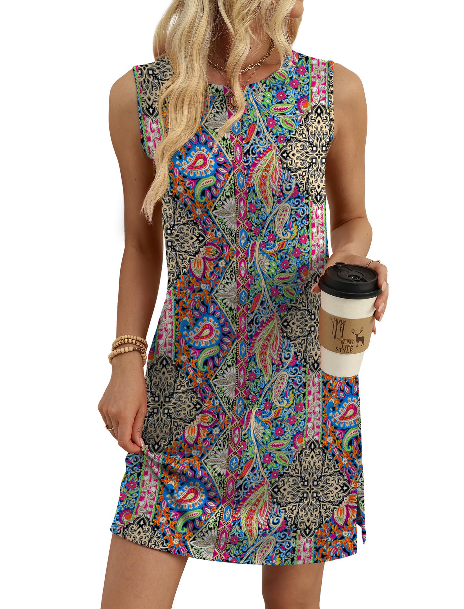 Casual Sleeveless Crewneck Dre - Floral Summer Dress recensie en prijs