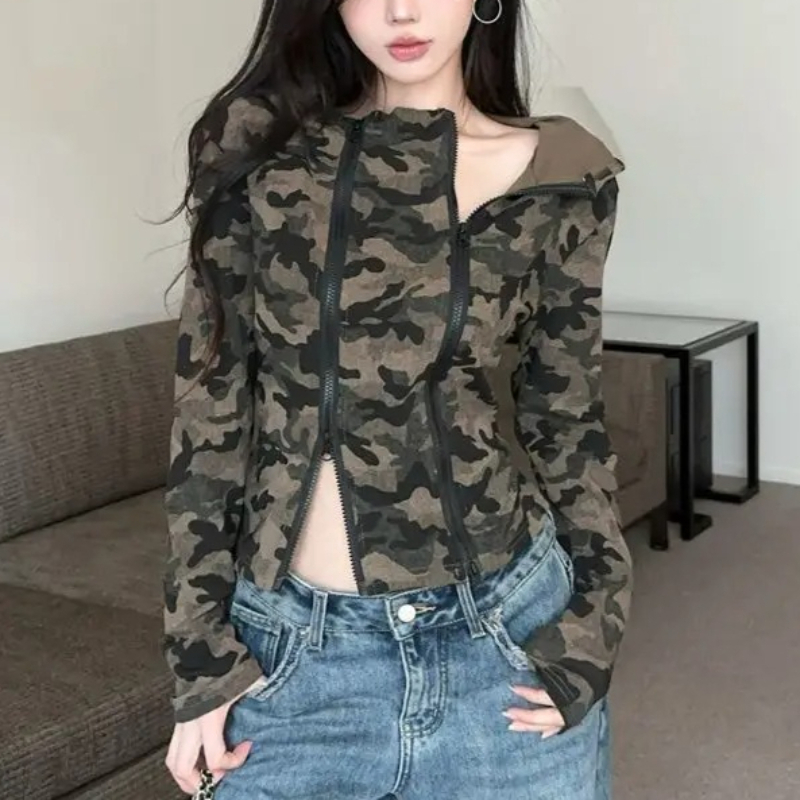 Women Camo Zip-up Hoodie Cropp - Women'S Fashion Zip Up Hoodies recensie en prijs