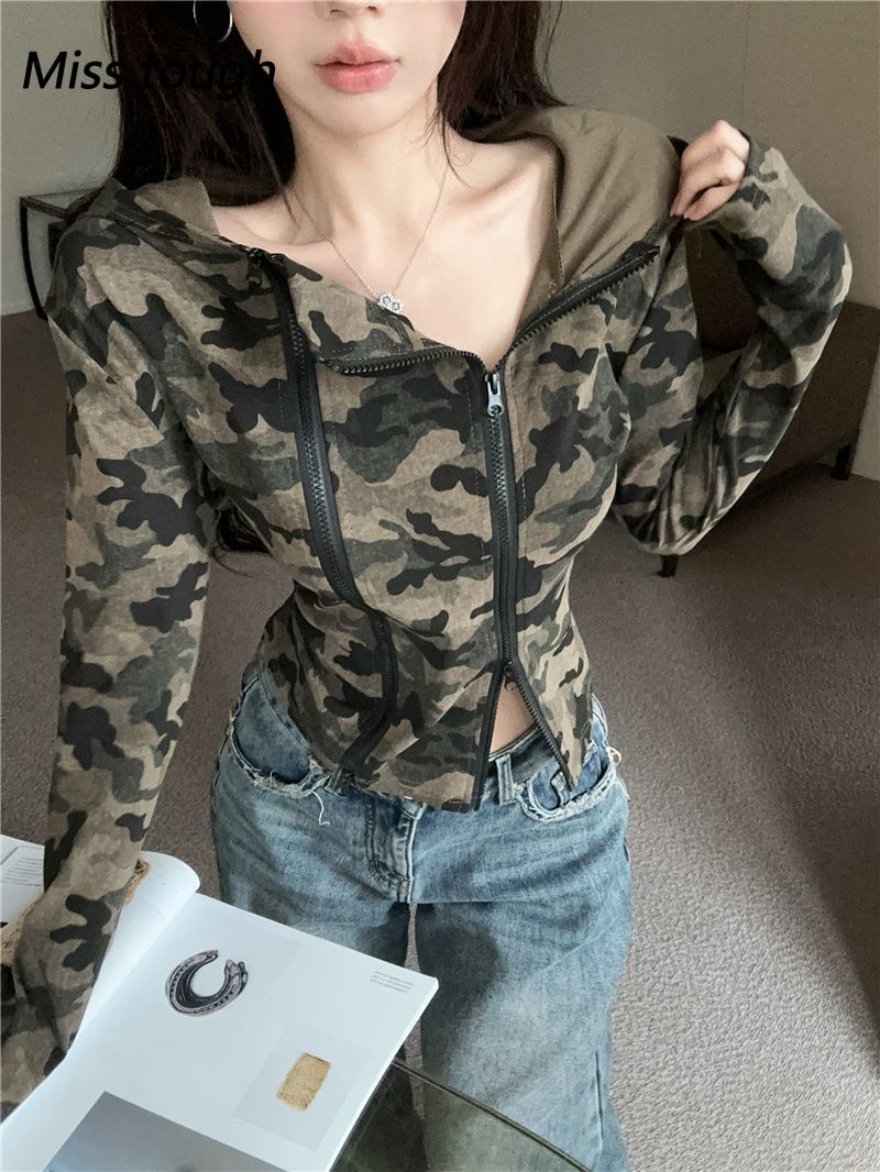 Women Camo Zip-up Hoodie Cropp - Women'S Fashion Zip Up Hoodies recensie en prijs