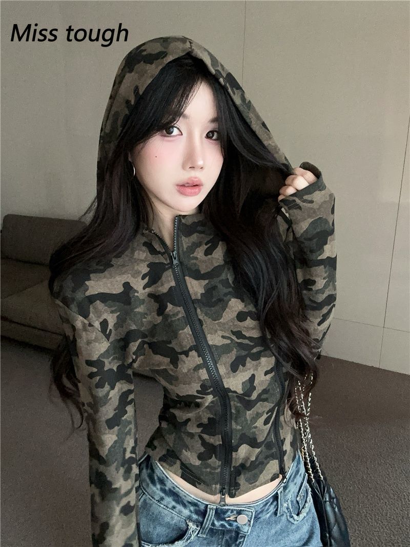 Women Camo Zip-up Hoodie Cropp - Women'S Fashion Zip Up Hoodies recensie en prijs