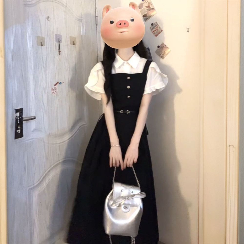 Sweet Japanese Style Black Str - Belted Shirt Dress recensie en prijs