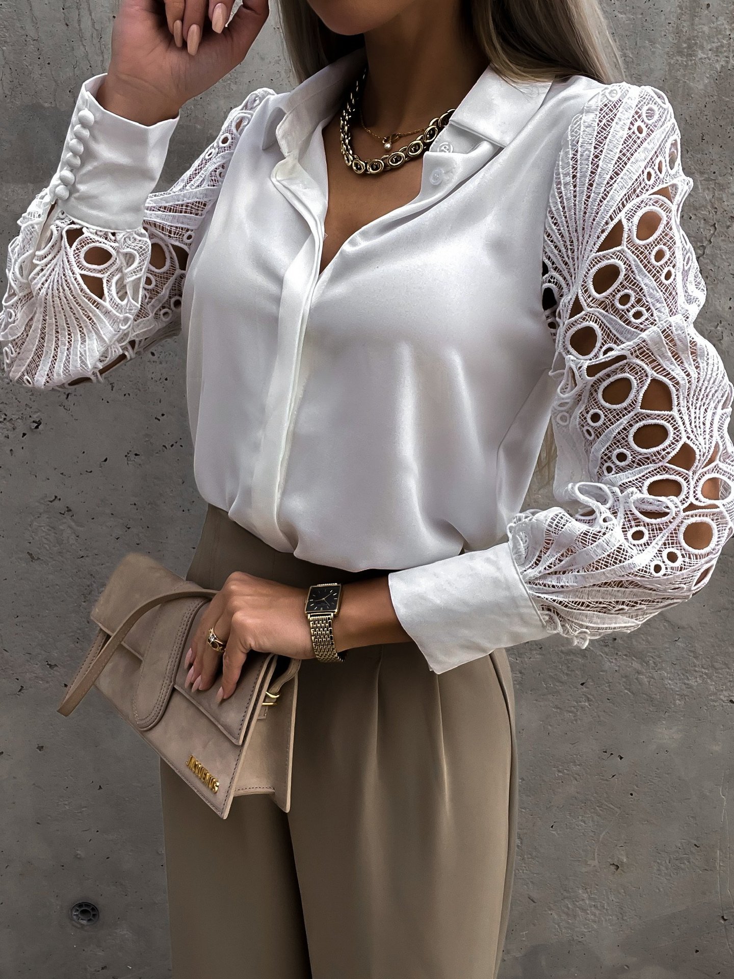 Women Elegant Solid Chiffon Bl - Wrap Blouse Chiffon recensie en prijs