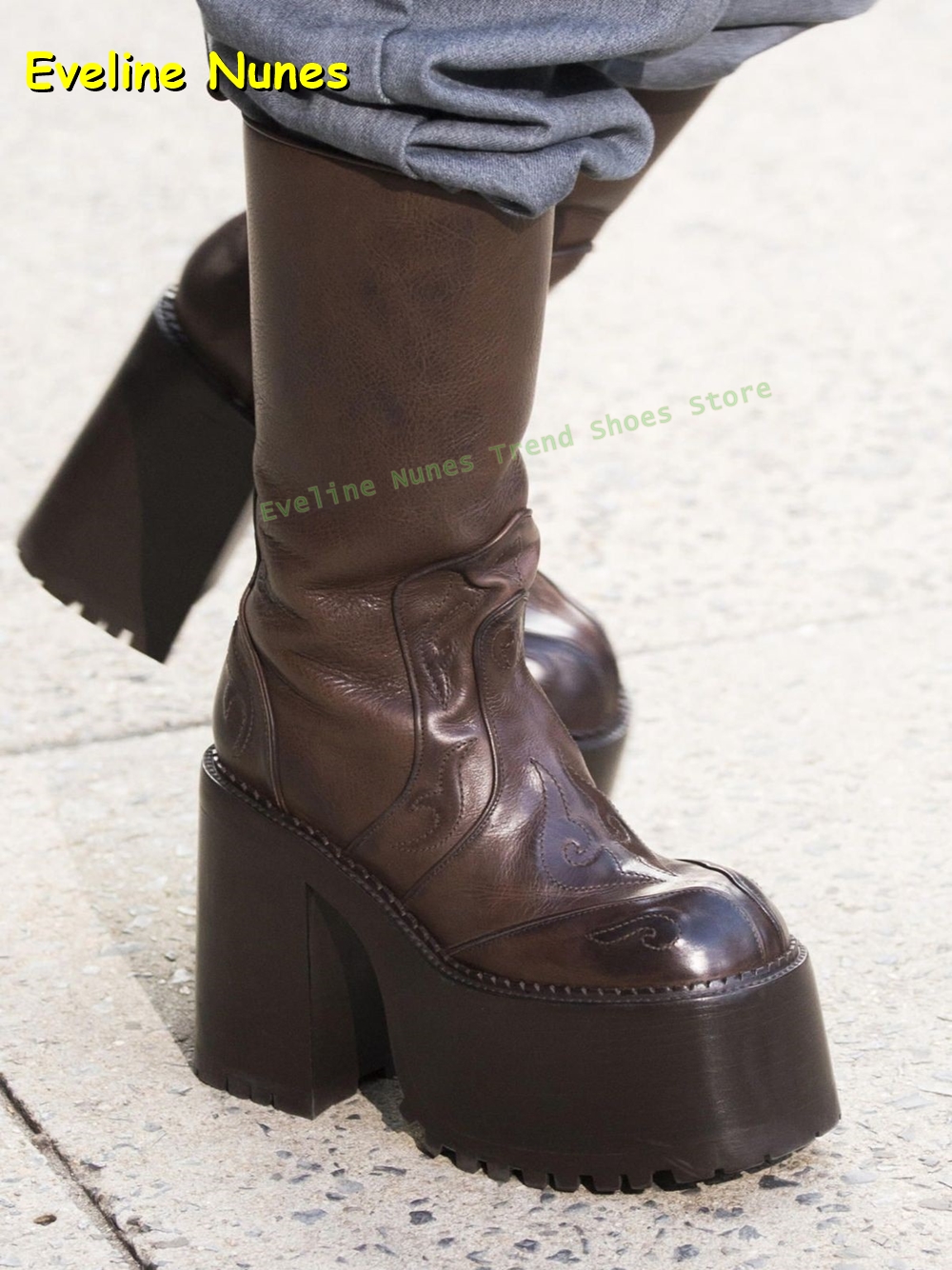 Embroidery Platform Knee High  - Women Fashion Trend 2025 recensie en prijs
