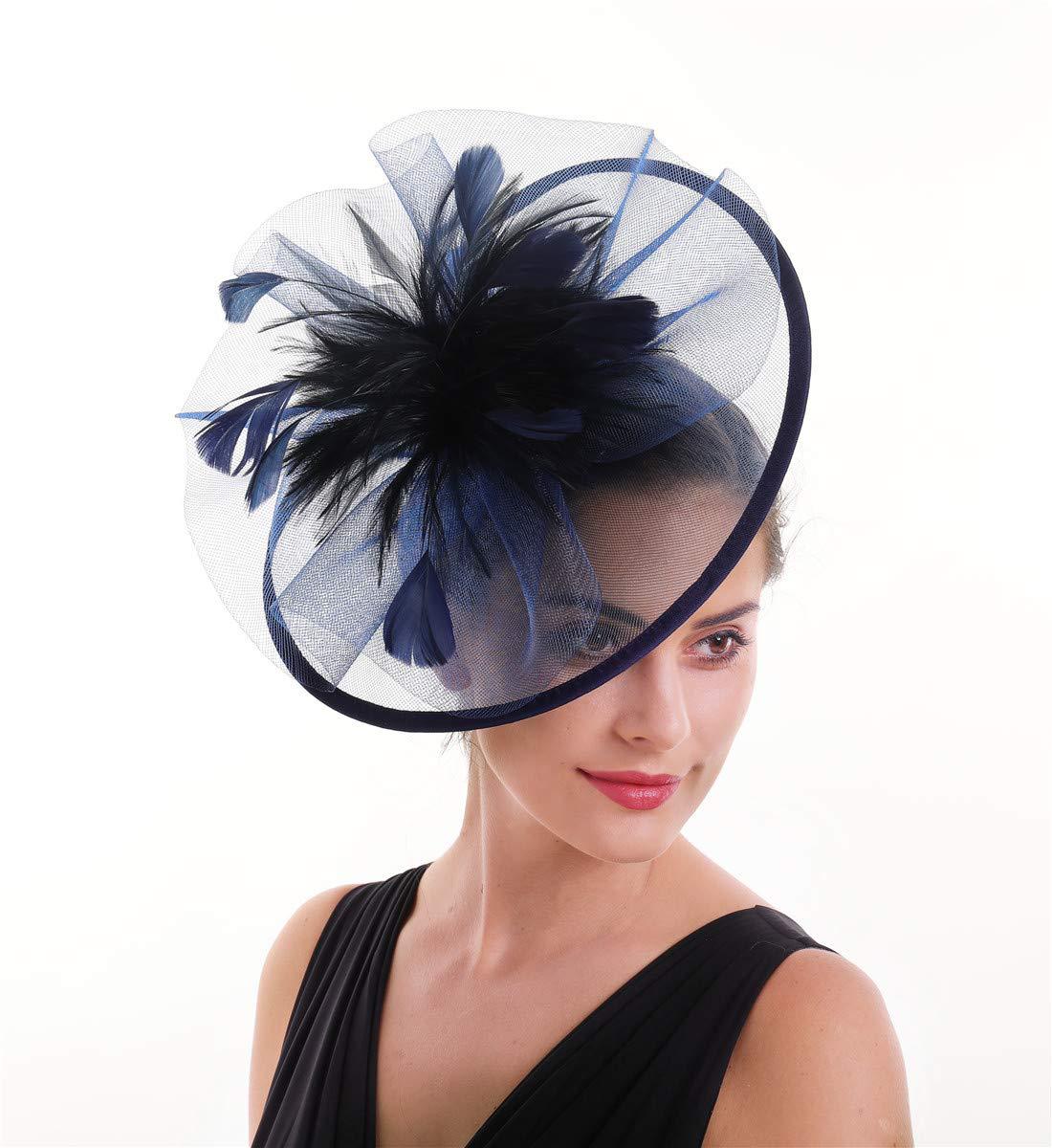 Women Feather Fascinator Hat M - Women'S Fashion Kentucky Derby recensie en prijs
