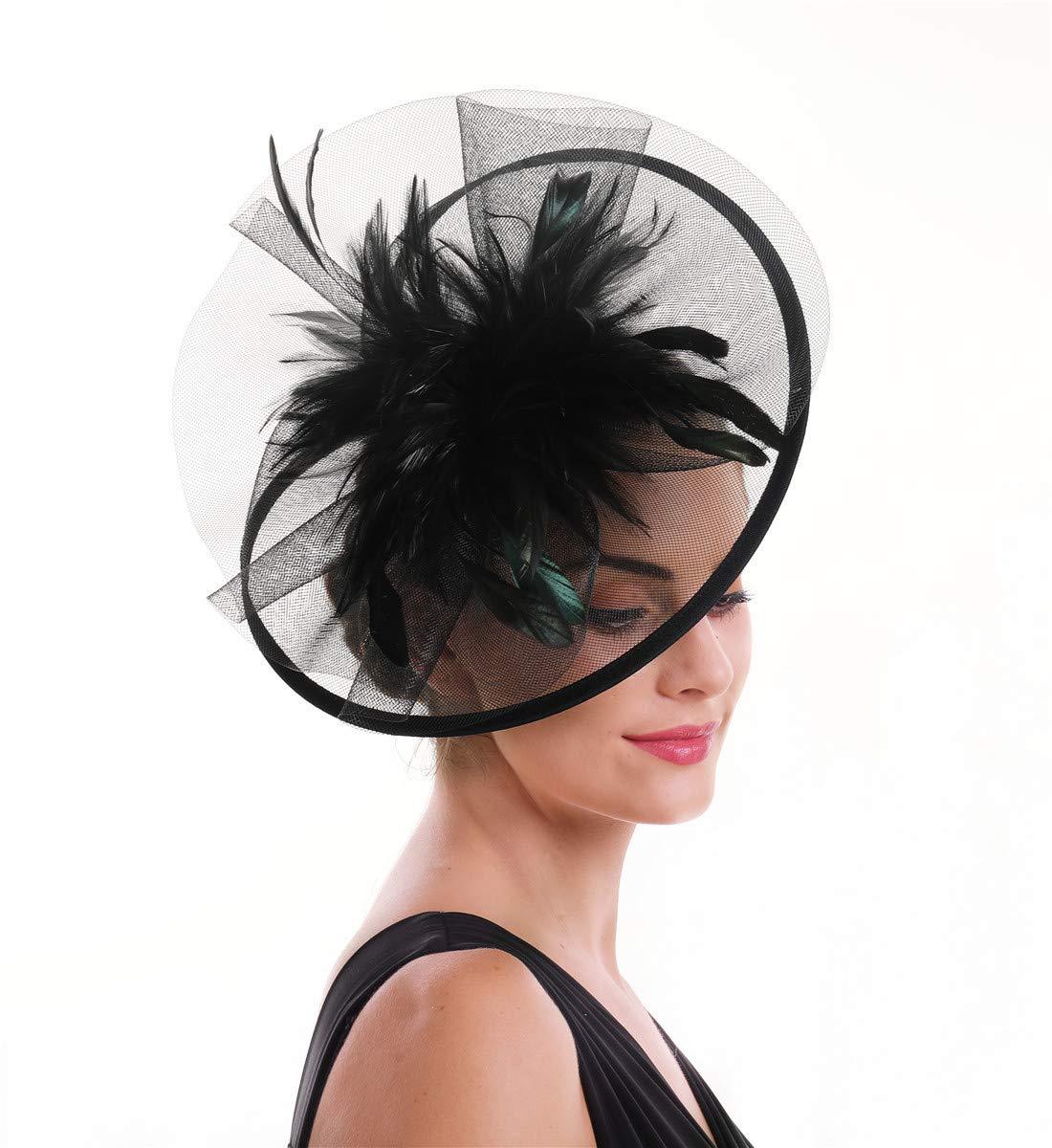 Women Feather Fascinator Hat M - Women'S Fashion Kentucky Derby recensie en prijs