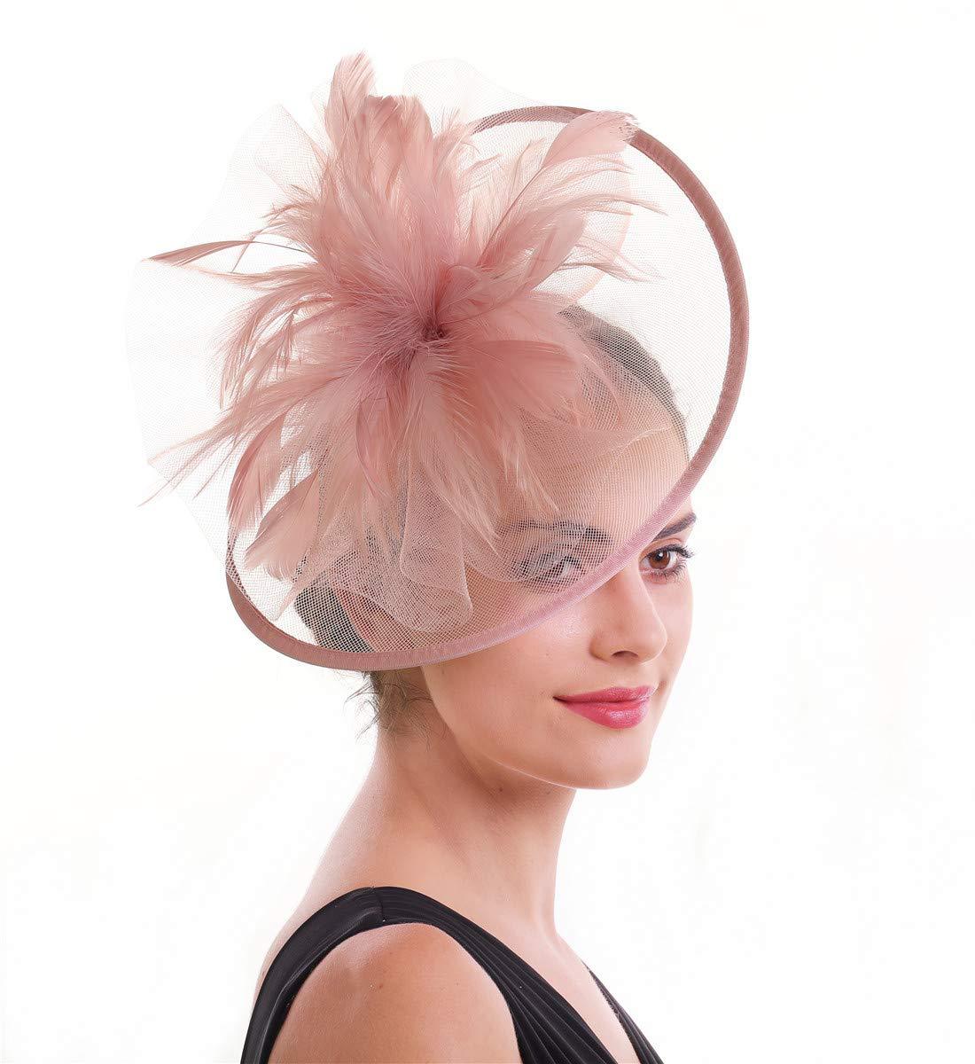 Women Feather Fascinator Hat M - Women'S Fashion Kentucky Derby recensie en prijs