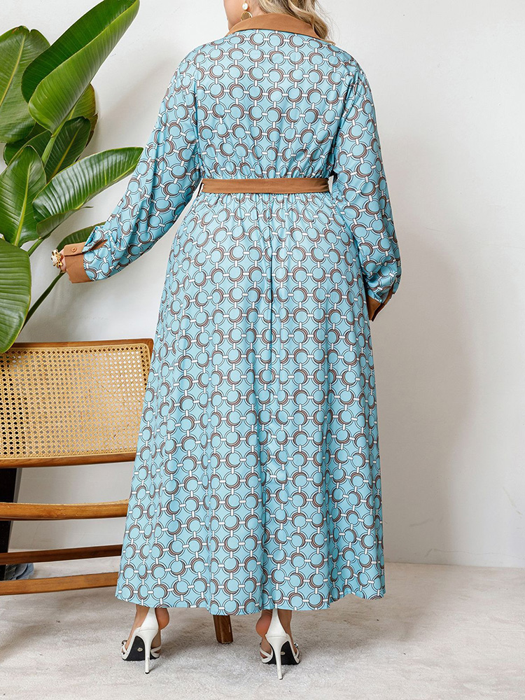 GIBSIE Plus Size Half Button P - Belted Shirt Dress recensie en prijs