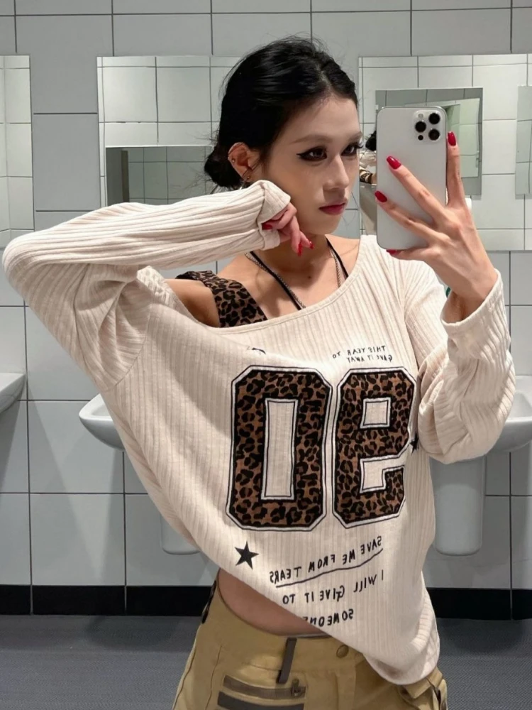 Y2K Patchwork Leopard Print T- - Women Top Fashion recensie en prijs