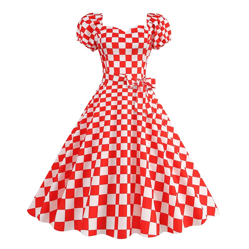 Plaid Print Retro Women Dress  - Women'S Fashion Of The 50S recensie en prijs