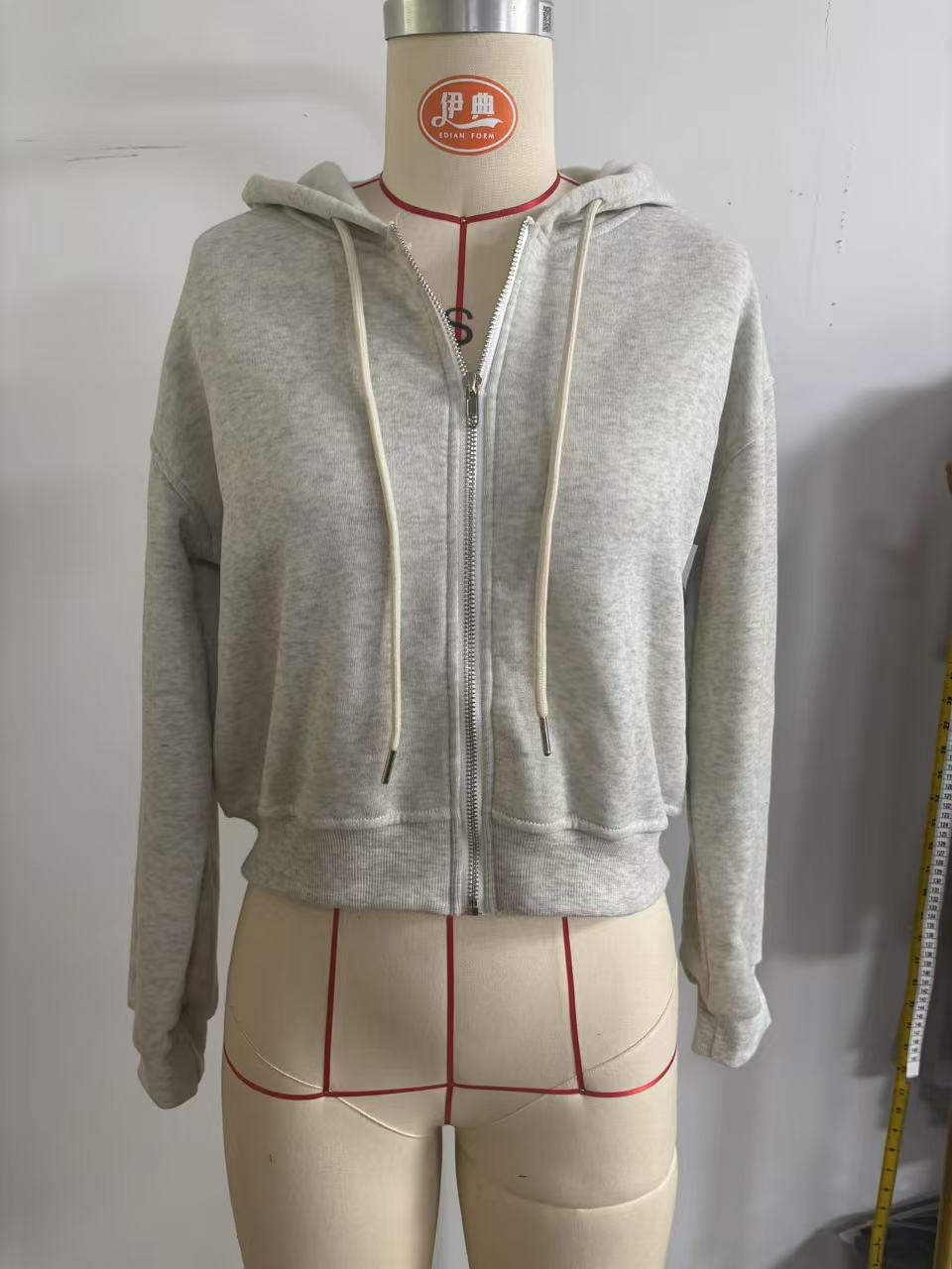 Women's Gray Cropped Zip Up Ho - Women'S Fashion Zip Up Hoodies recensie en prijs