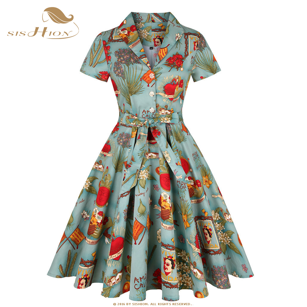 SISHION Short Sleeve Swing Ret - Women'S Fashion Of The 50S recensie en prijs