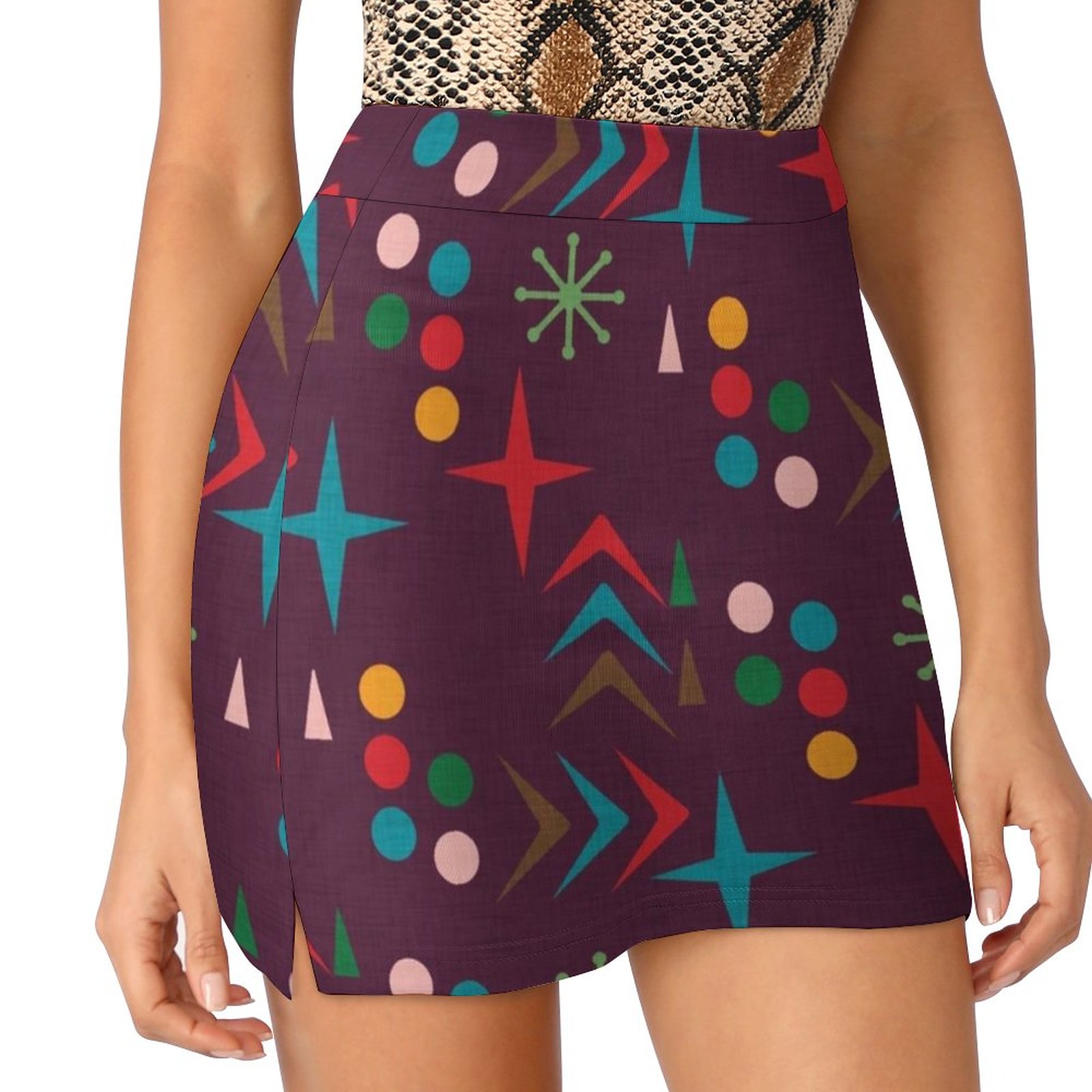 Atomic Pattern Purple Mid Cent - Women'S Fashion Of The 50S recensie en prijs