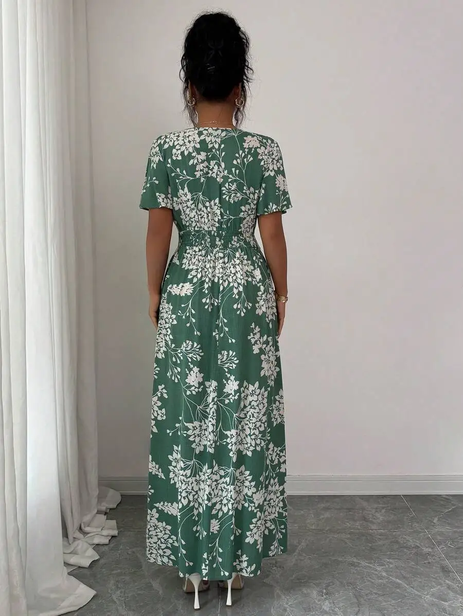 Women Elegant Floral Print Wra - Floral Summer Dress recensie en prijs