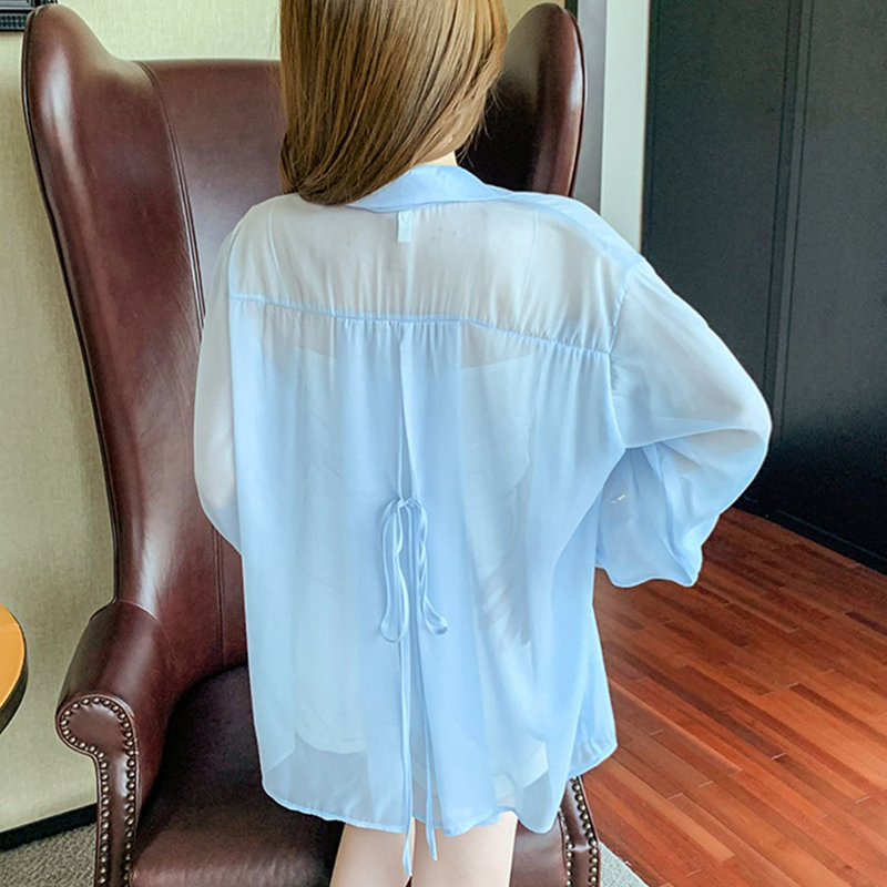 Tie Back Button Down Shirt Wom - Wrap Blouse Chiffon recensie en prijs
