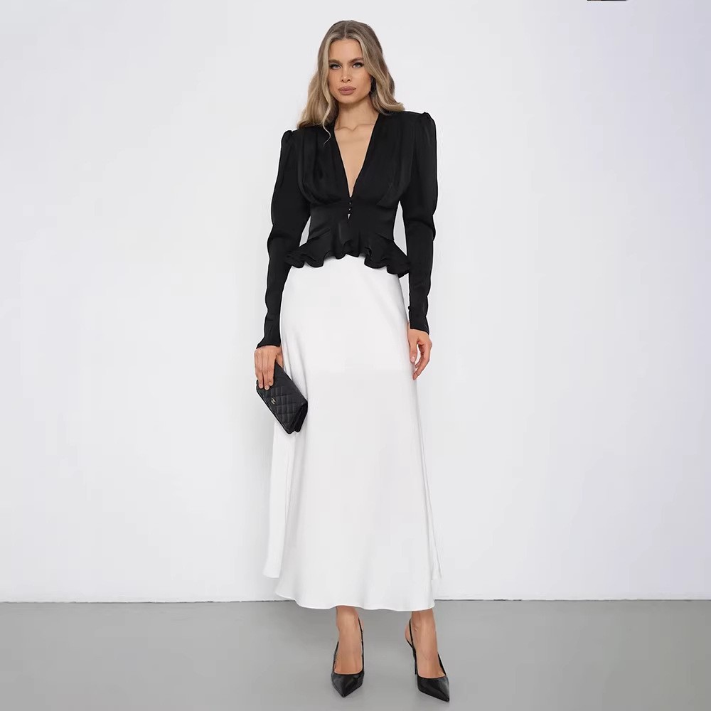 Women Blouse V Neck Long Sleev - Wrap Blouse Chiffon recensie en prijs
