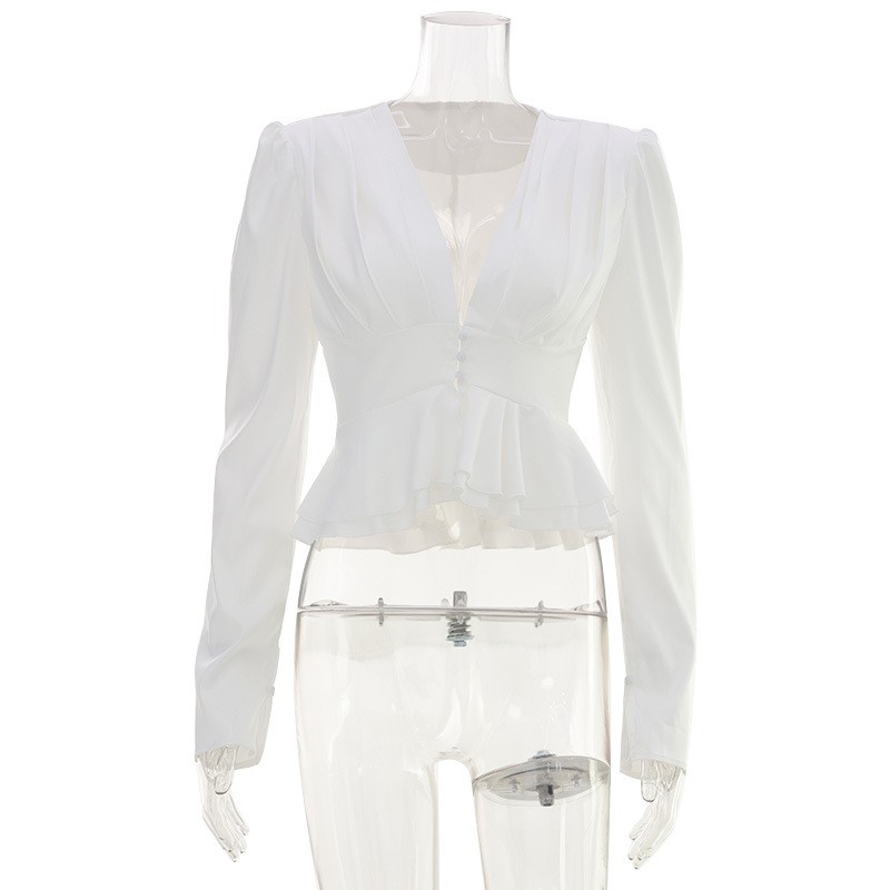 Women Blouse V Neck Long Sleev - Wrap Blouse Chiffon recensie en prijs