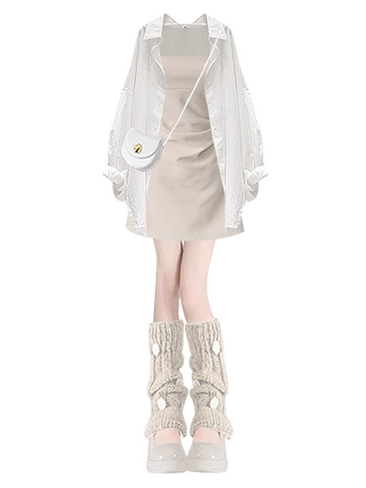 White Loose Women's Shirt Kore - Belted Shirt Dress recensie en prijs