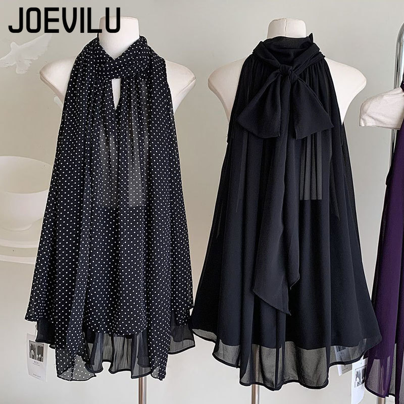 JOEVILU Sleeveless Lace Up Hal - Wrap Blouse Chiffon recensie en prijs