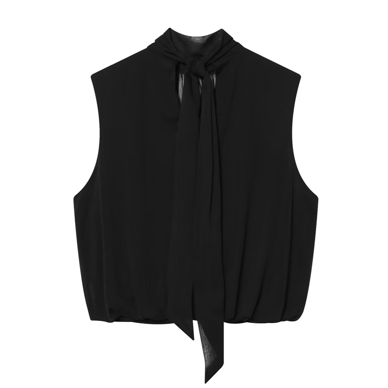 Black Draped Front Blouse Wome - Wrap Blouse Chiffon recensie en prijs
