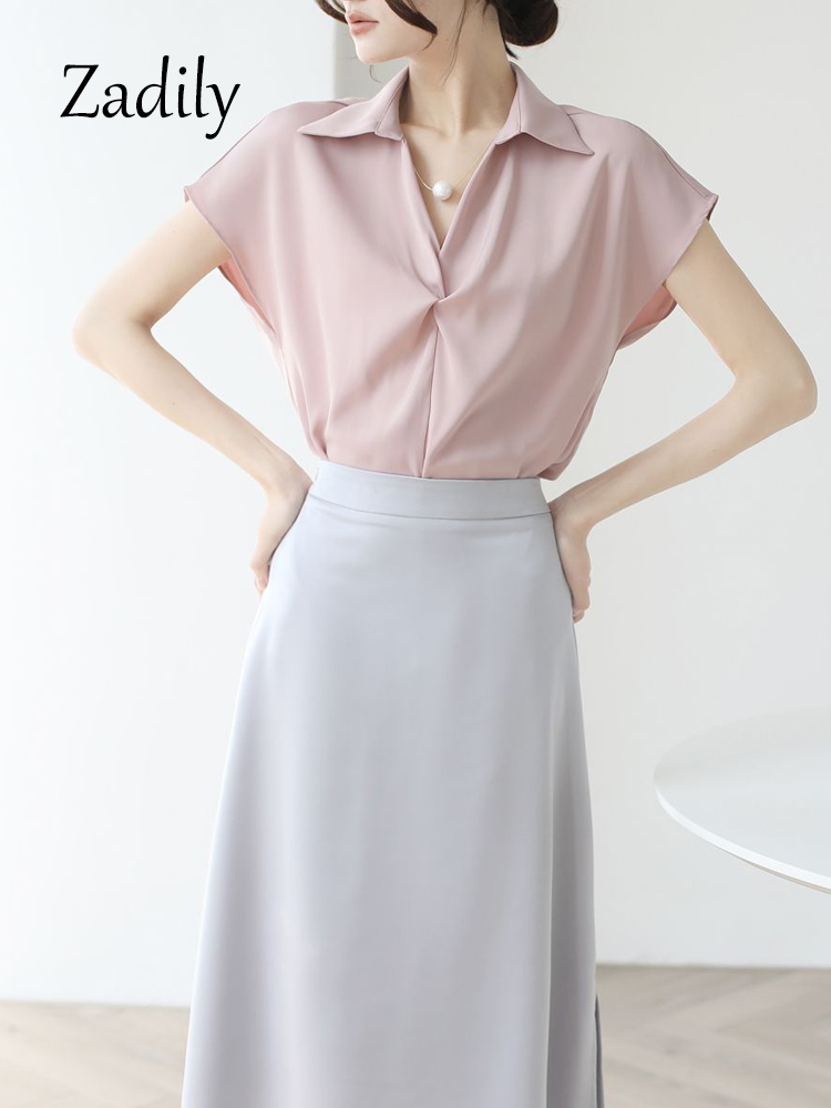 Women's Satin Wrap Front Blous - Wrap Blouse Chiffon recensie en prijs