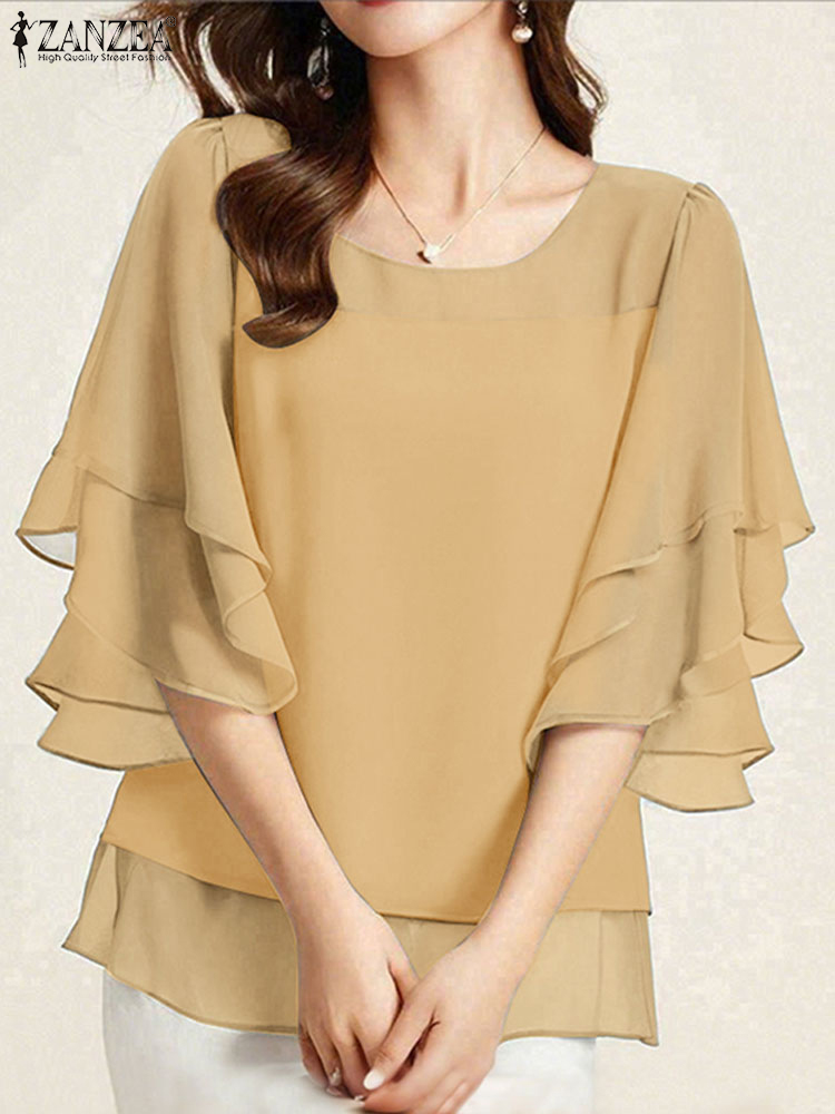 ZANZEA Fashion Chiffon Blouse  - Wrap Blouse Chiffon recensie en prijs
