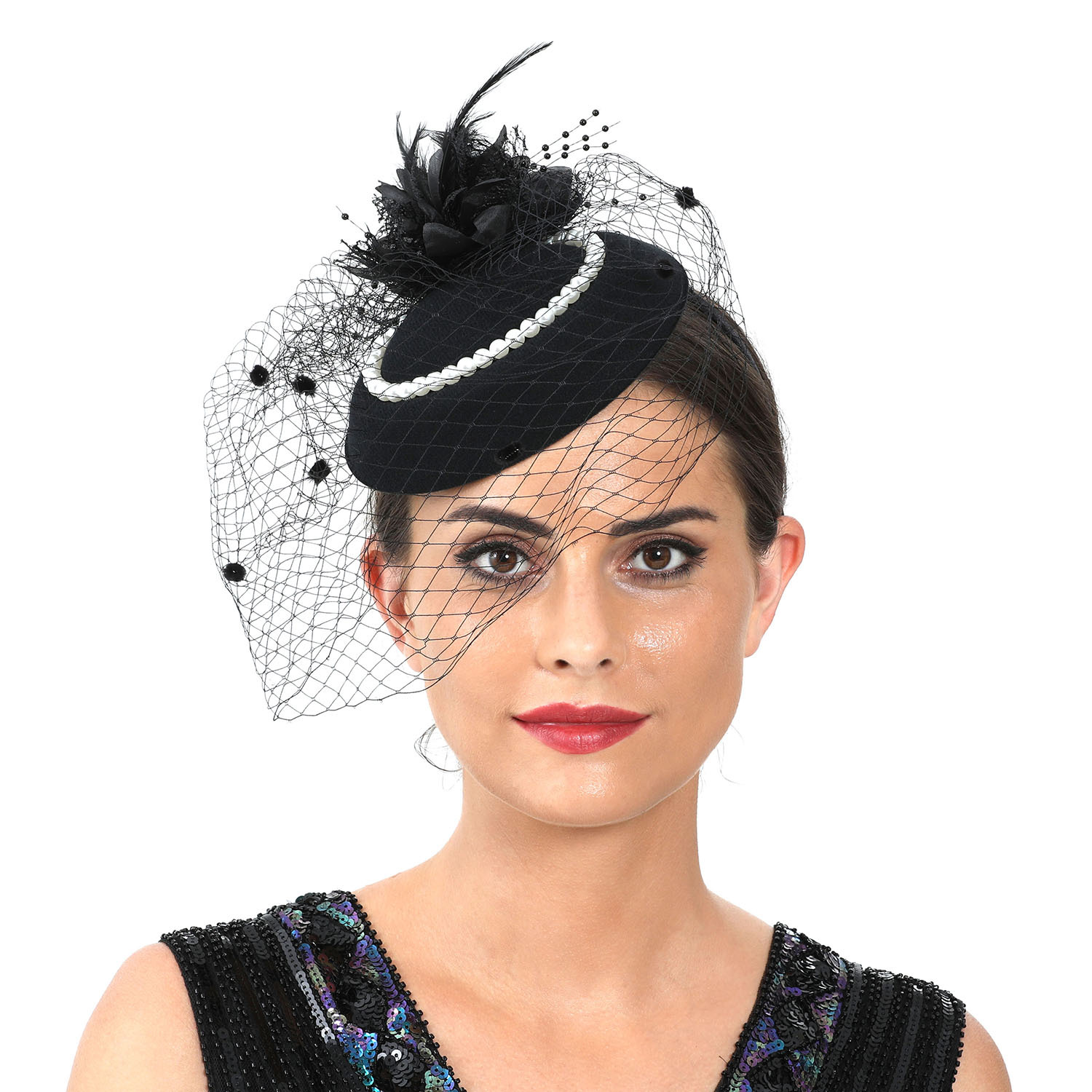 Women Feather Fascinator Hat w - Women'S Fashion Kentucky Derby recensie en prijs