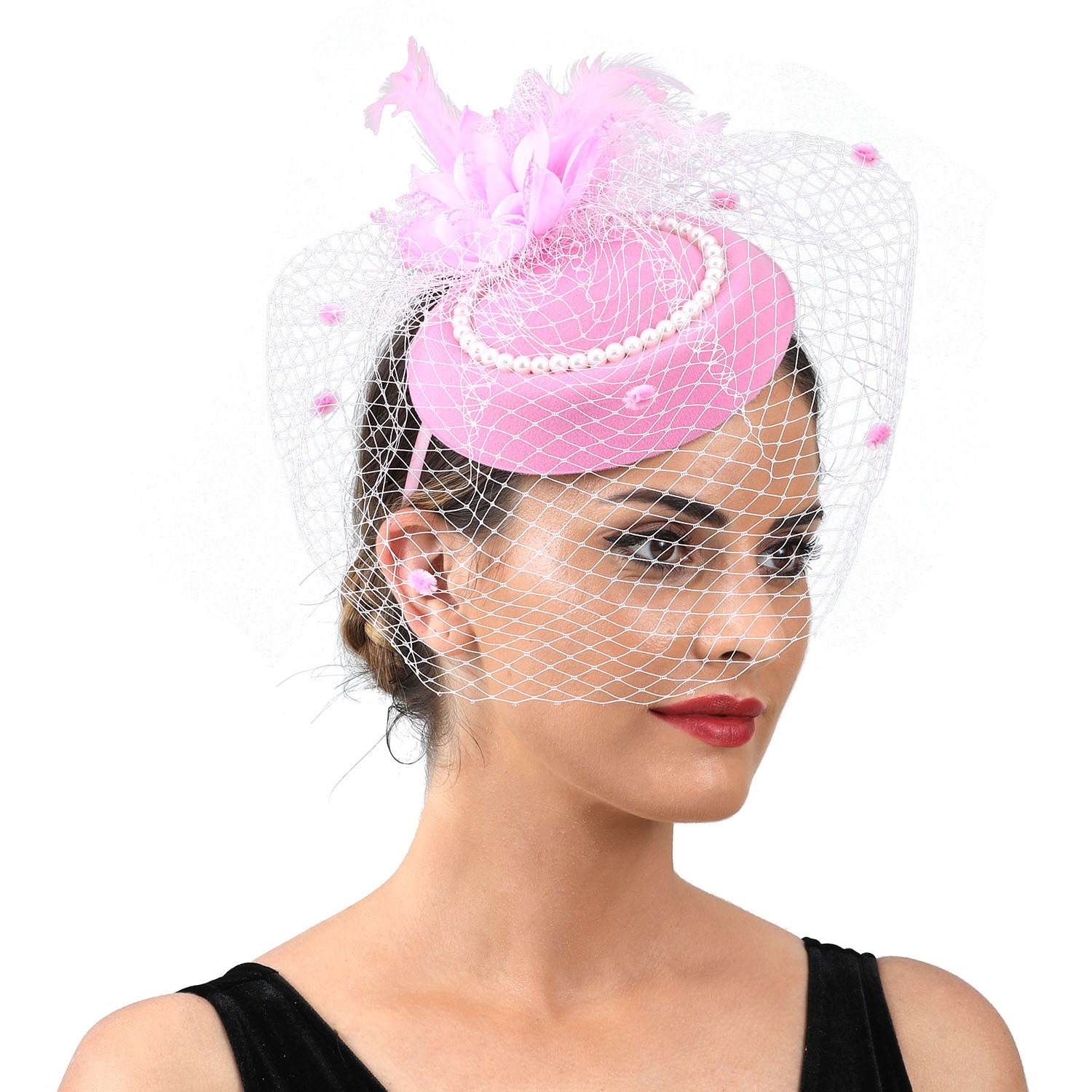 Women Feather Fascinator Hat w - Women'S Fashion Kentucky Derby recensie en prijs