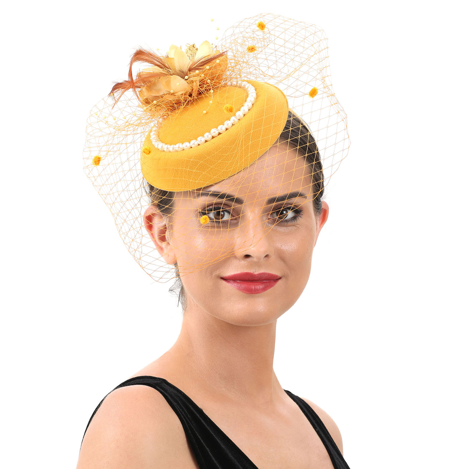 Women Feather Fascinator Hat w - Women'S Fashion Kentucky Derby recensie en prijs