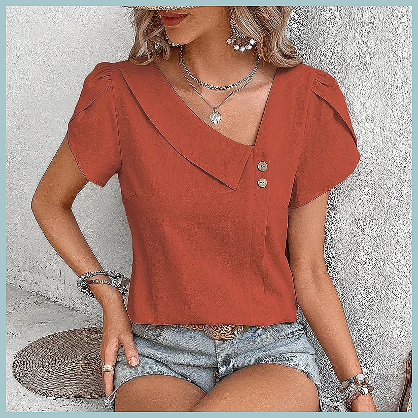 2024 Summer Vintage Solid Colo - Women Top Fashion recensie en prijs