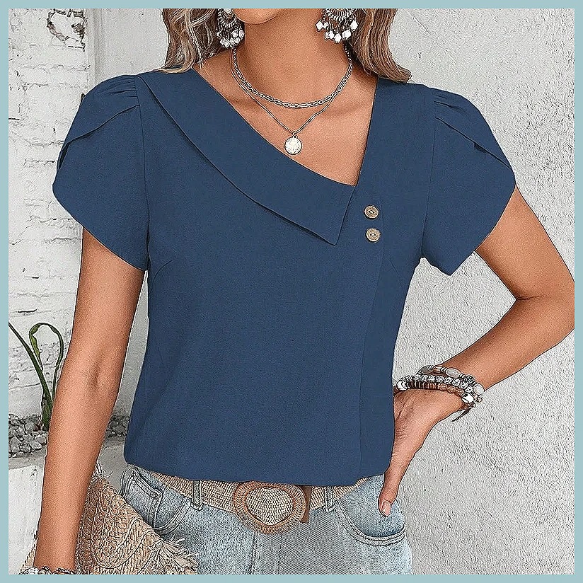 2024 Summer Vintage Solid Colo - Women Top Fashion recensie en prijs