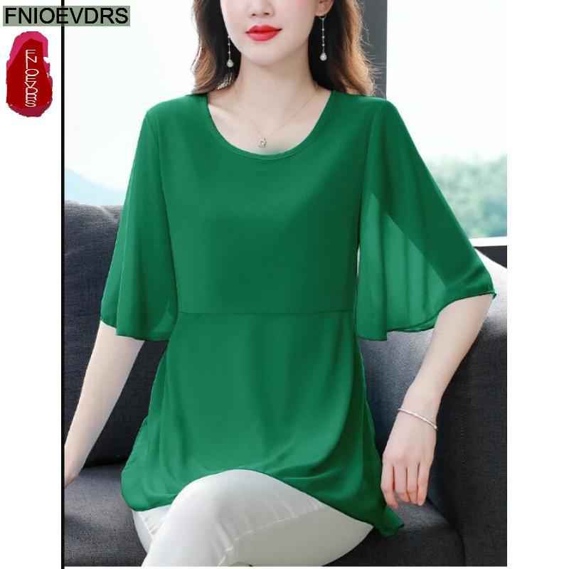 M-4XL Loose Clothes 2023 Women - Wrap Blouse Chiffon recensie en prijs