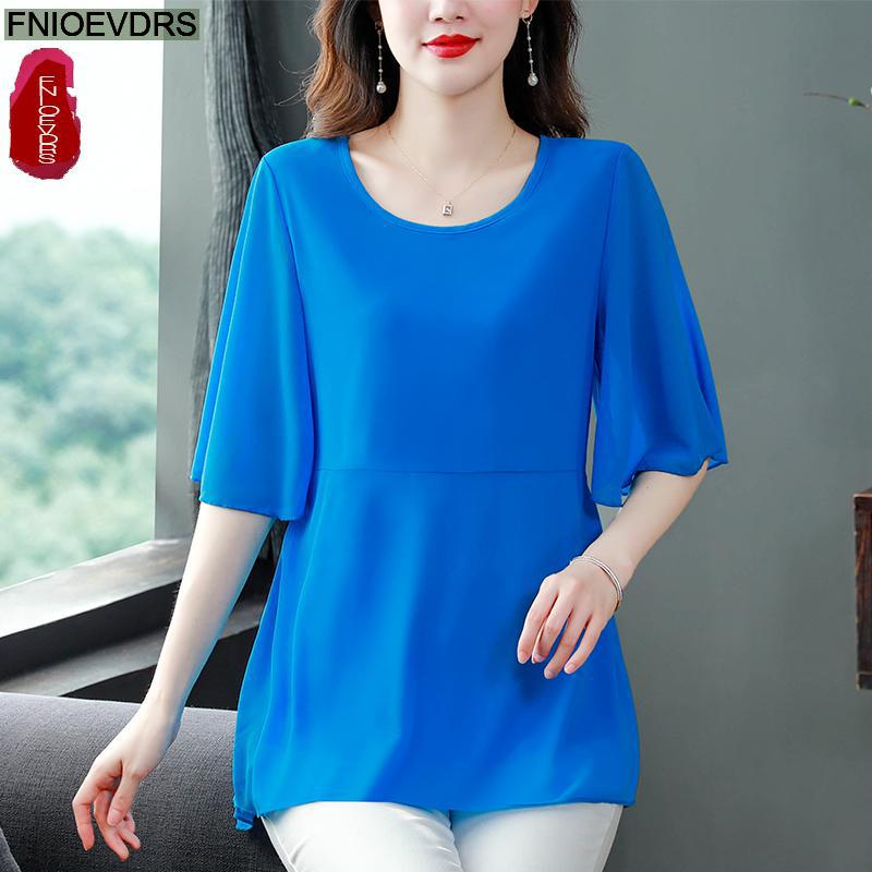 M-4XL Loose Clothes 2023 Women - Wrap Blouse Chiffon recensie en prijs
